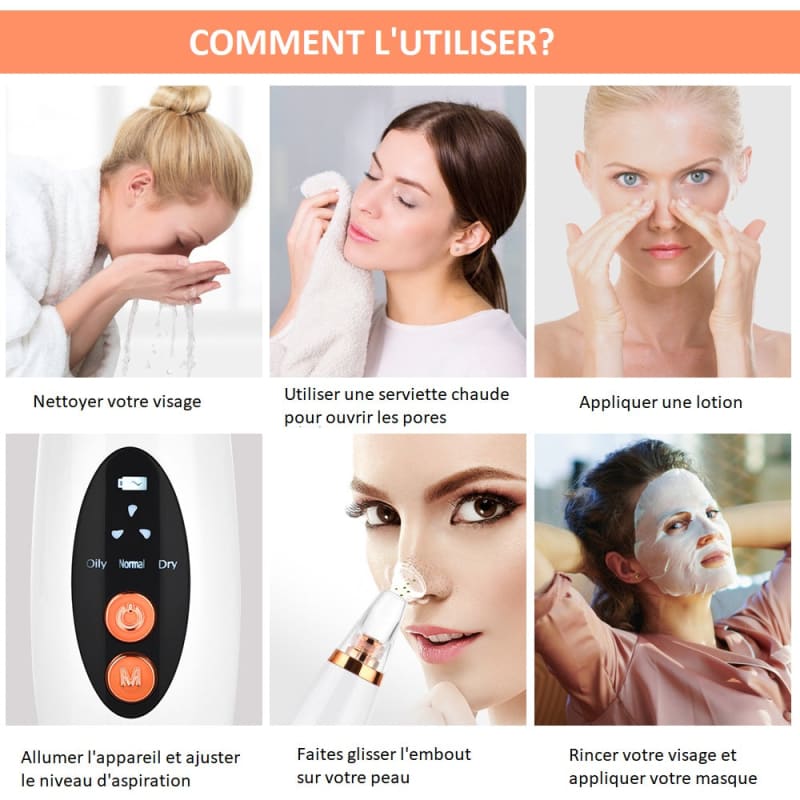 Aspirateur de Points Noirs électrique Rechargeable Usb