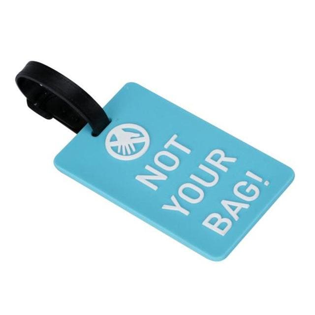 Ătiquette de Bagage Funny Message en Gel Silice Bleu - ?Not