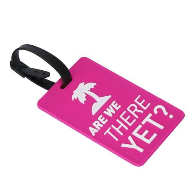 Ătiquette de Bagage Funny Message en Gel Silice Rose - ?Are W