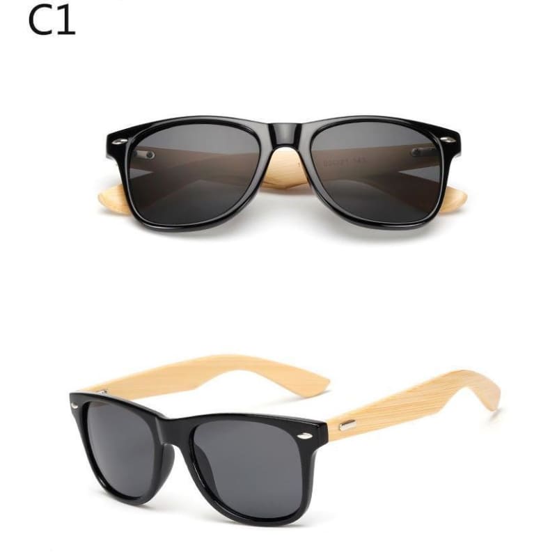 Lunettes de Soleil Wayfarer en Bambou avec Verres Polarisés