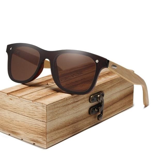 Lunettes de Soleil Wayfarer Full en Bambou avec Verres